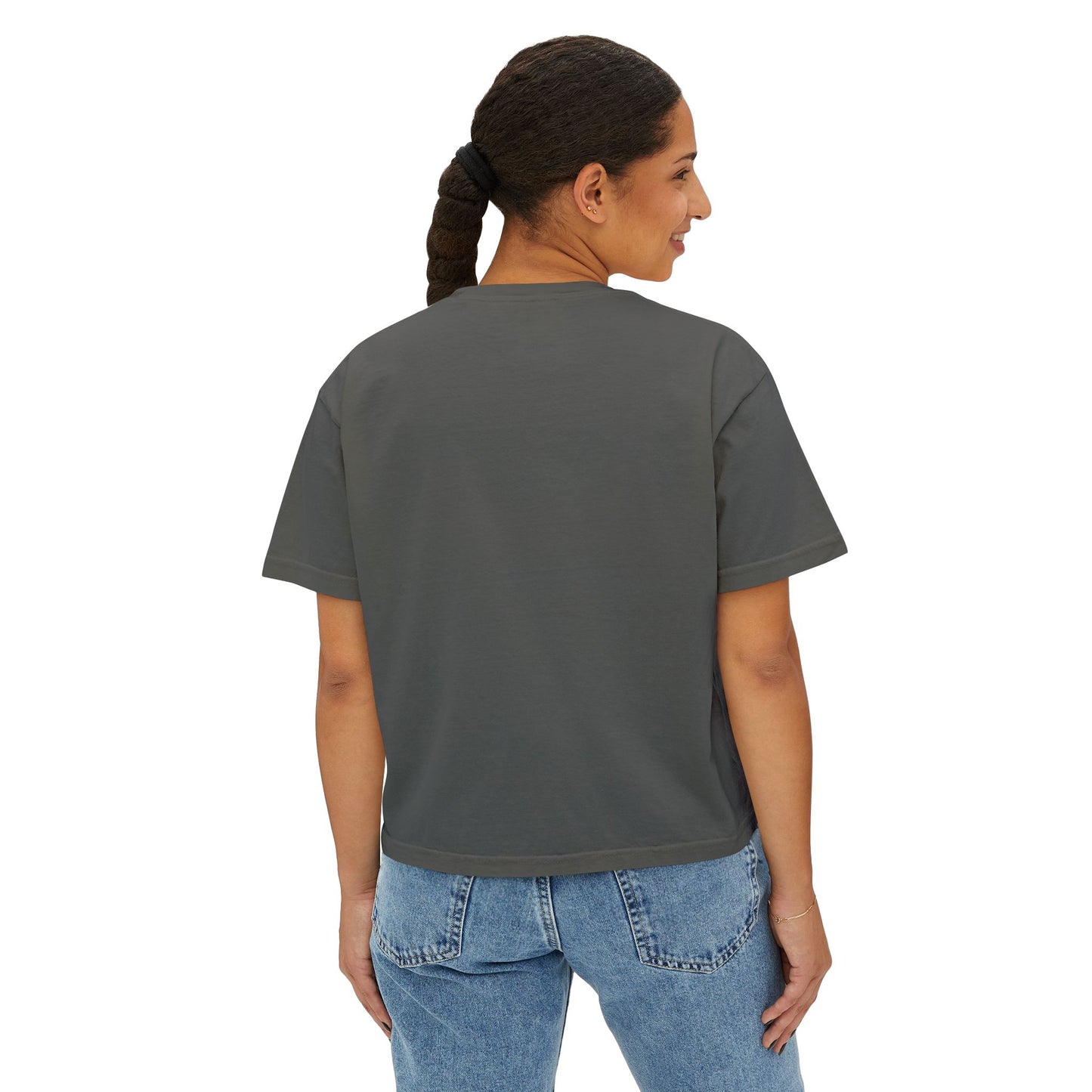 Black Bold and Balanced Women's Boxy Tee - Empowering Casual Wear