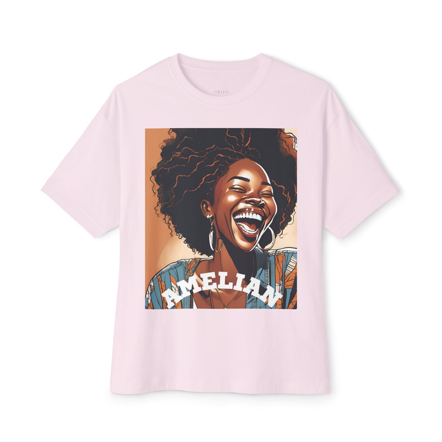 Amelian Graphic Oversized Tee - Empowering Unisex Boxy T-Shirt for Everyday Joy